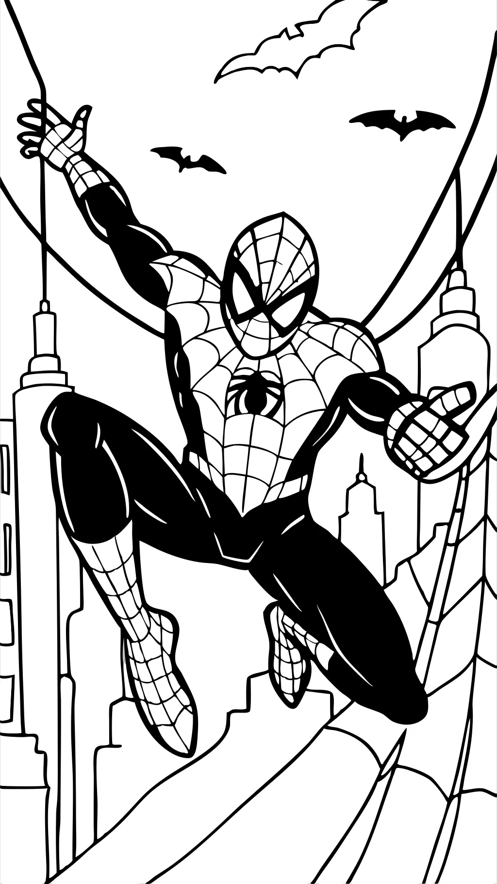 Páginas para colorear Spiderman de dibujos animados